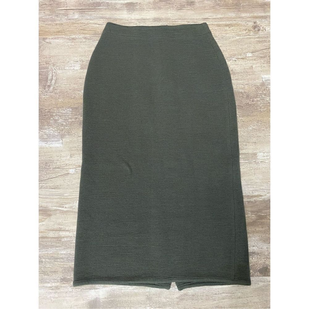 Unanyme Georges de Rech Pencil Skirt Snaps Green Italy Sz 38 Women’s US Sz Small